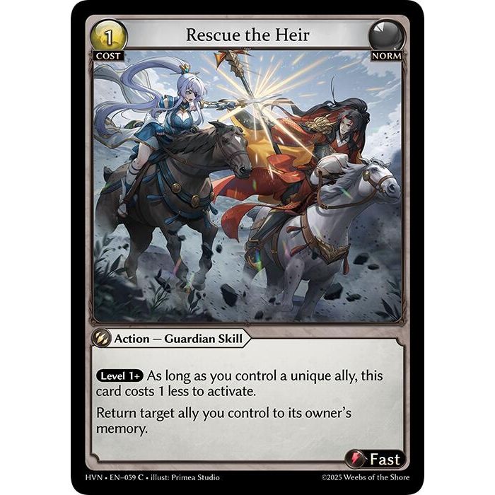 Image for Rescue the Heir (059) (HVN) - Grand Archive TCG