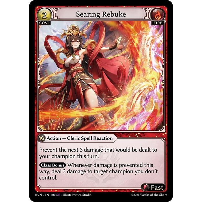 Image for Searing Rebuke (100) (HVN) - Grand Archive TCG