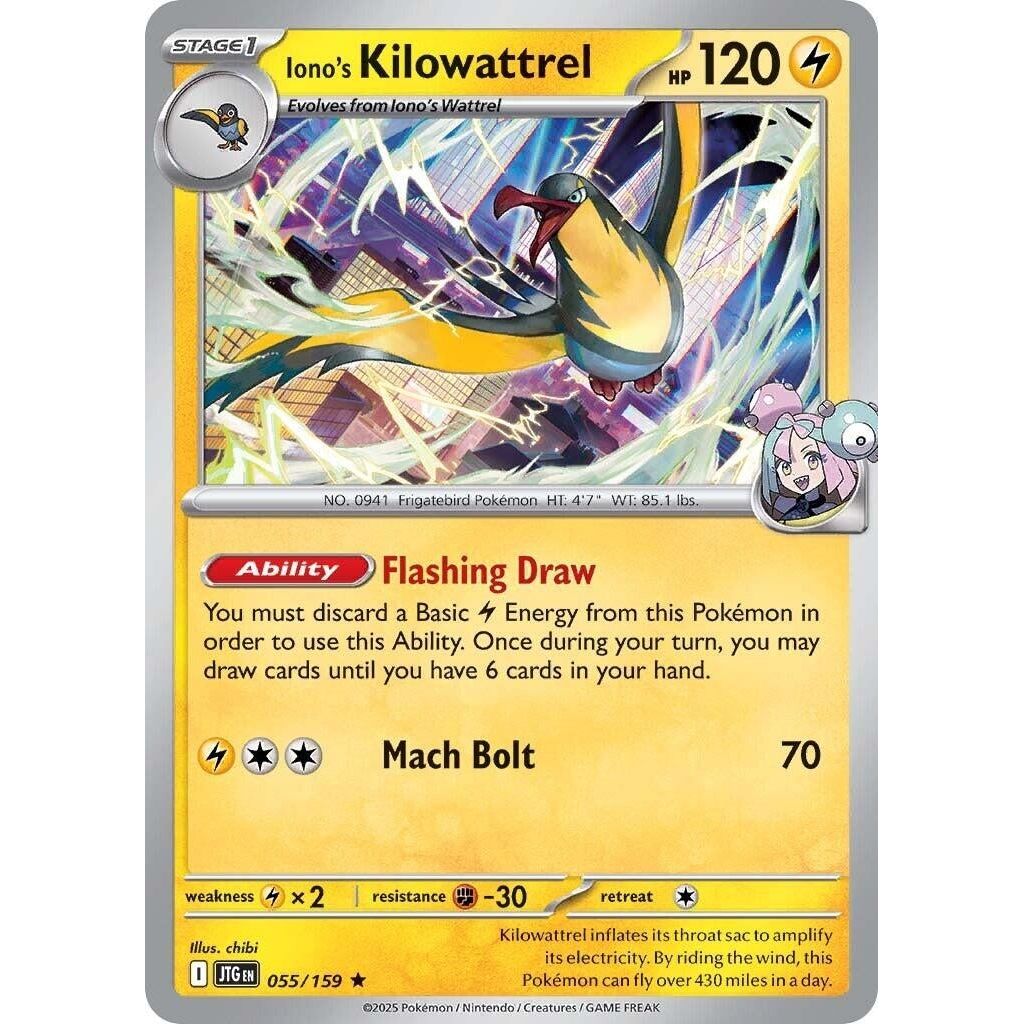 Image for Iono's Kilowattrel (055/159) (JTG) - Pokemon