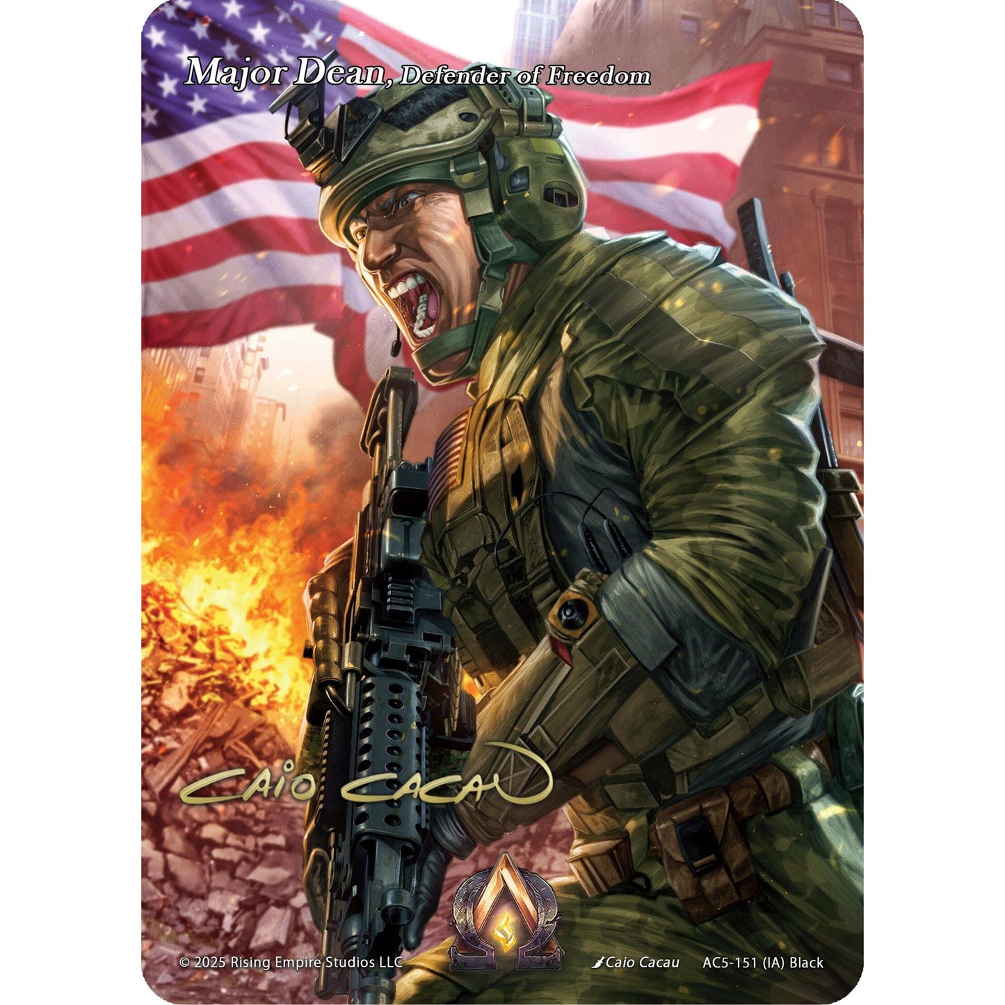 Image for Major Dean, Defender of Freedom (Iconic Art) (AC5-157) (AC5) - Alpha Clash