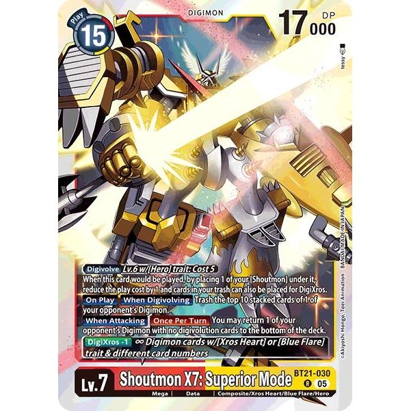 Image for Shoutmon X7: Superior Mode (BT21-030 R) (BT21) - Digimon Card Game