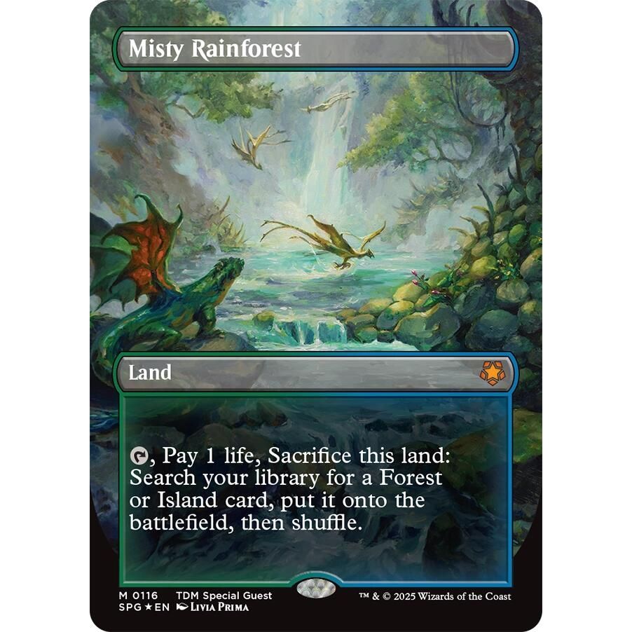 Image for Misty Rainforest (Borderless) (Dragonscale Foil) (116) (SPG) - Magic: The Gathering
