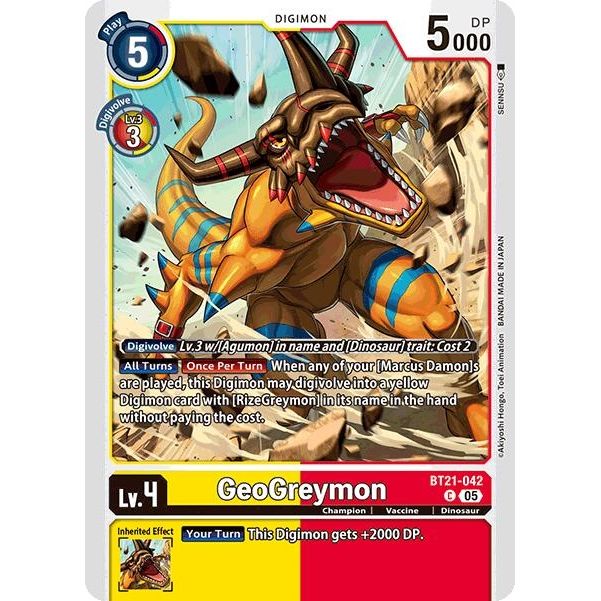 Image for GeoGreymon (BT21-042 C) (BT21) - Digimon Card Game
