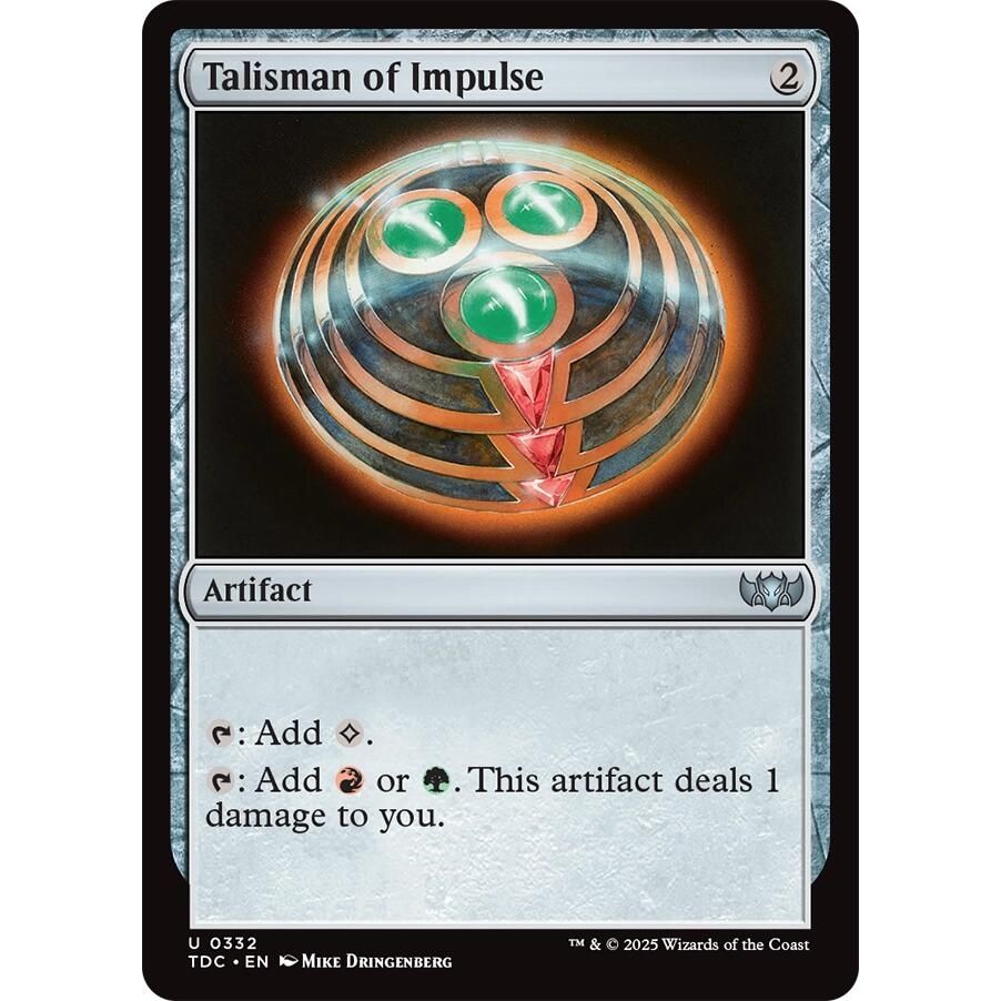 Image for Talisman of Impulse (332) (TDC) - Magic: The Gathering