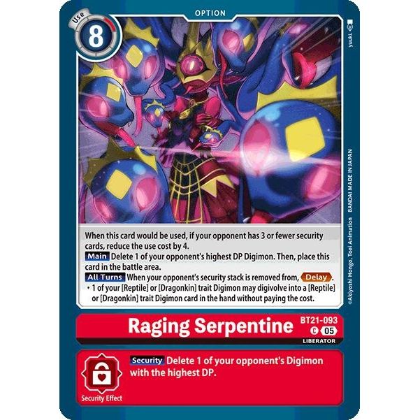 Image for Raging Serpentine (BT21-093 C) (BT21) - Digimon Card Game