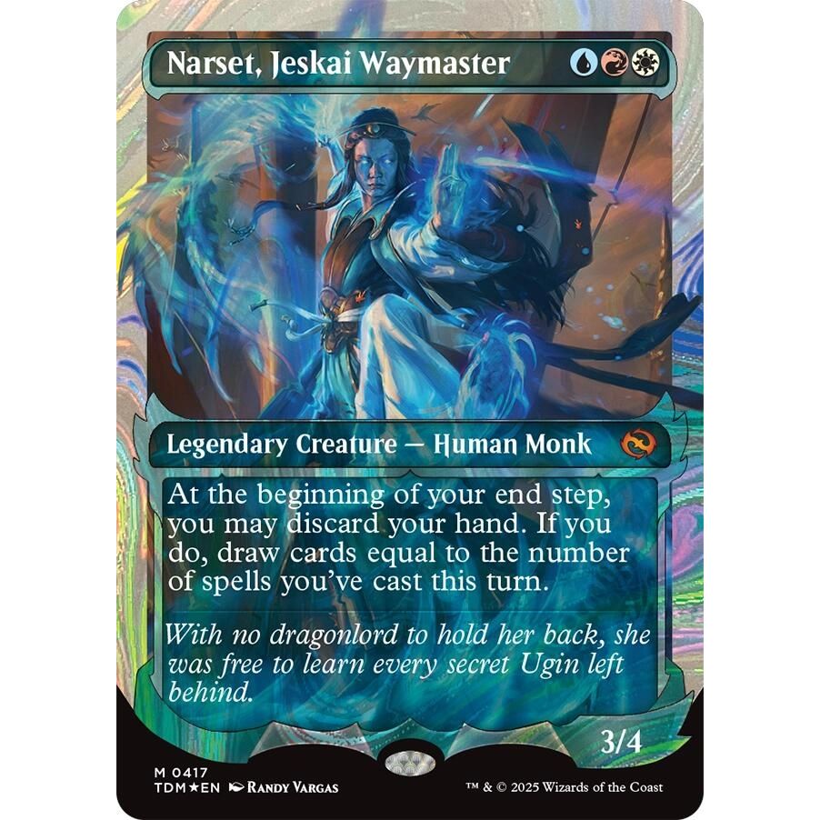 Image for Narset, Jeskai Waymaster (Showcase) (Halo Foil) (417) (TDM) - Magic: The Gathering