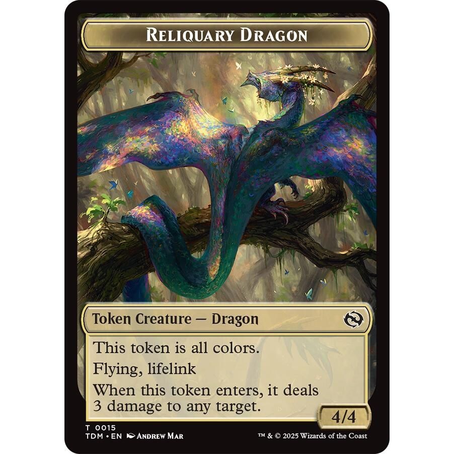 Image for Reliquary Dragon // Dragon (0011) Double-Sided Token (15 // 11) (TDM) - Magic: The Gathering