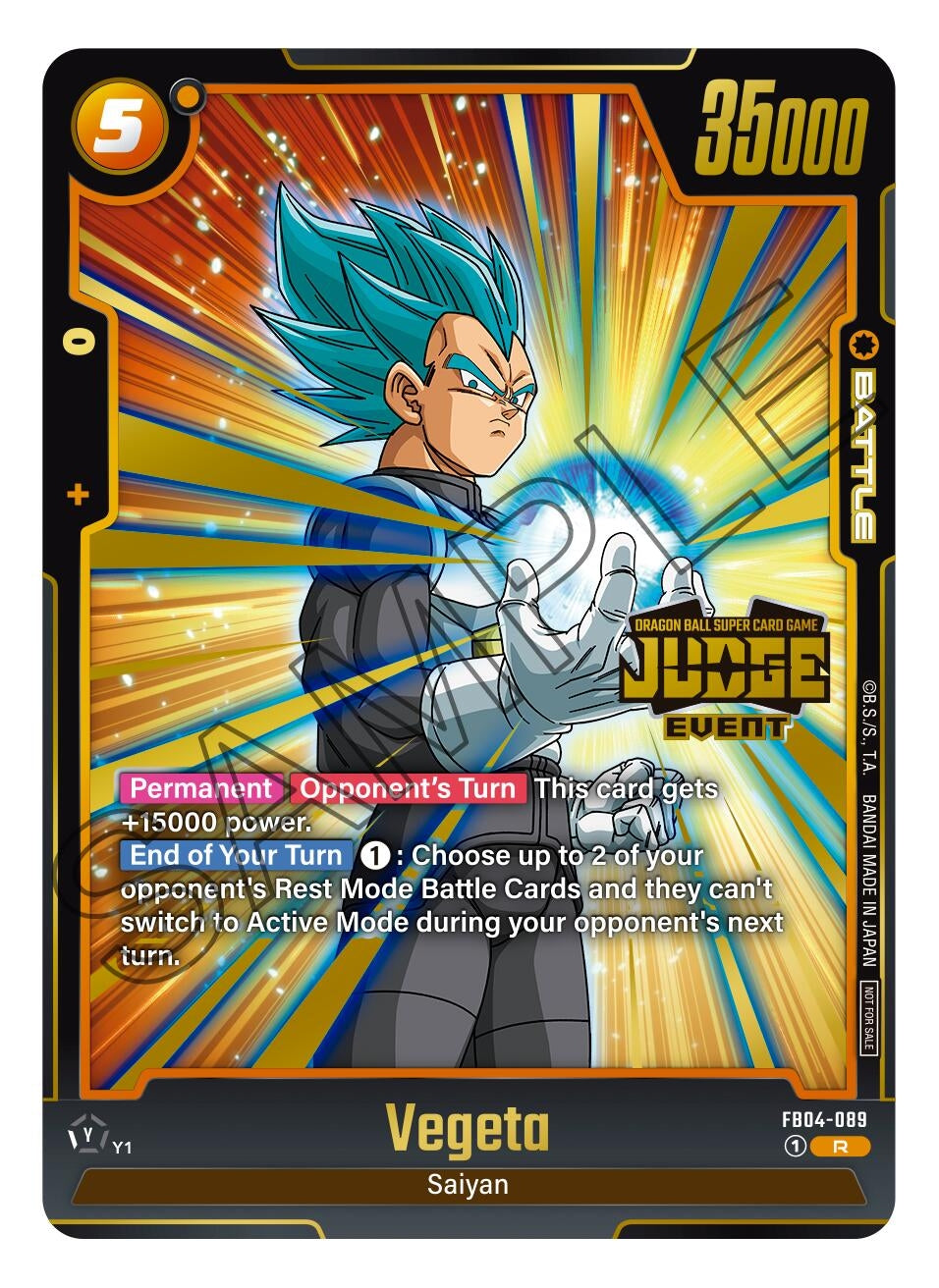 Image for Vegeta (Judge Pack (Event Judge) 03) (FB04-089) (DBSFW_TPR) - Dragon Ball Super: Fusion World