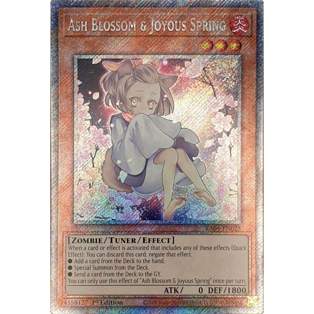 Image for Ash Blossom & Joyous Spring (Alternate Art) (Platinum Secret Rare) (RA04-EN025) - YuGiOh