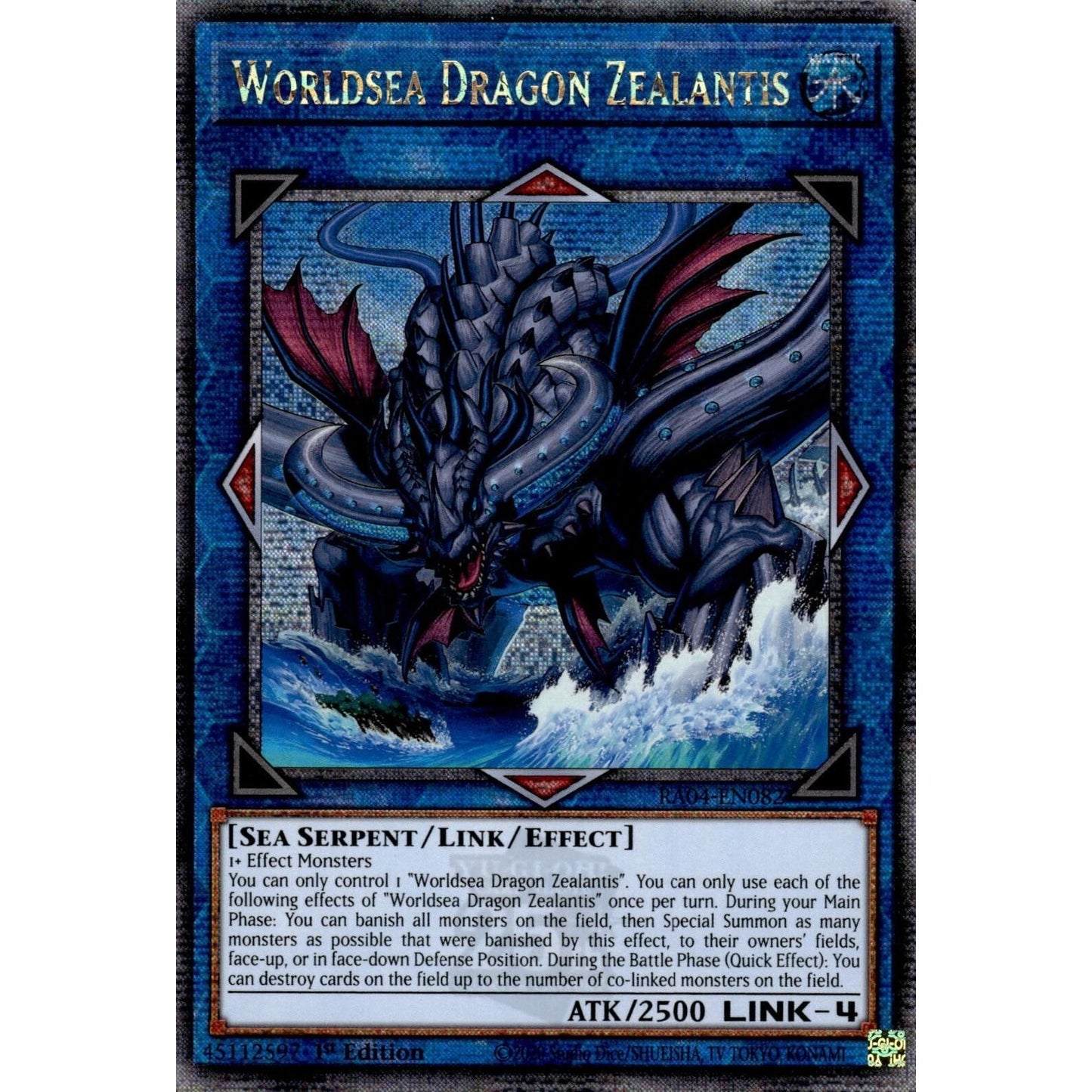 Image for Worldsea Dragon Zealantis (Quarter Century Secret Rare) (RA04-EN082) - YuGiOh