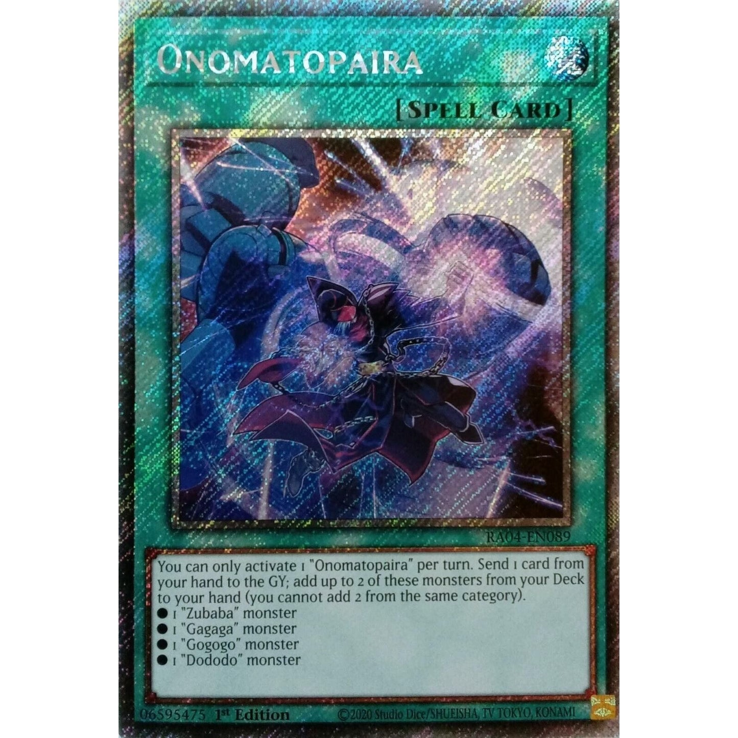 Image for Onomatopaira (Platinum Secret Rare) (RA04-EN089) - YuGiOh