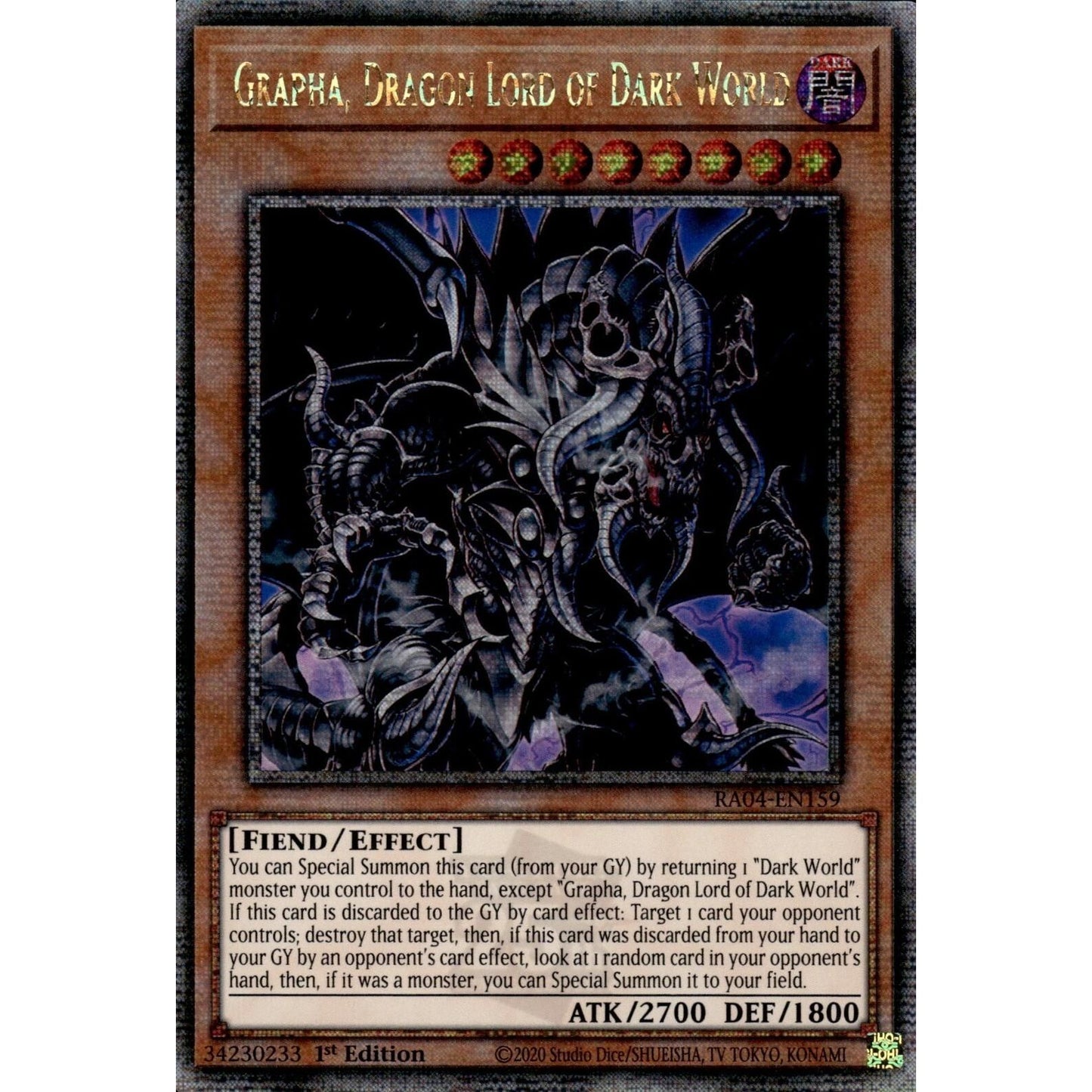 Image for Grapha, Dragon Lord of Dark World (Quarter Century Secret Rare) (RA04-EN159) - YuGiOh