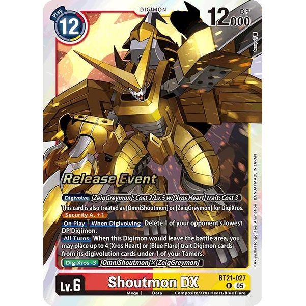 Image for Shoutmon DX (BT21-027 R) (BT21_PR) - Digimon Card Game