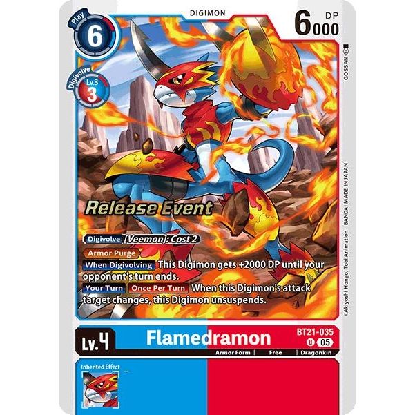 Image for Flamedramon (BT21-035 U) (BT21_PR) - Digimon Card Game