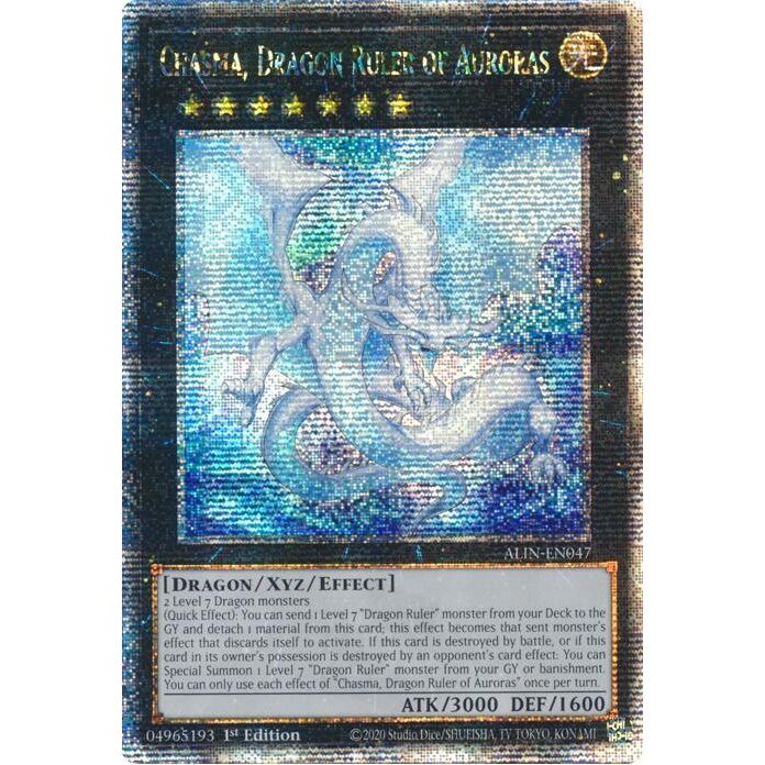 Image for Chasma, Dragon Ruler of Auroras (Quarter Century Secret Rare) (ALIN-EN047) (ALIN) - YuGiOh