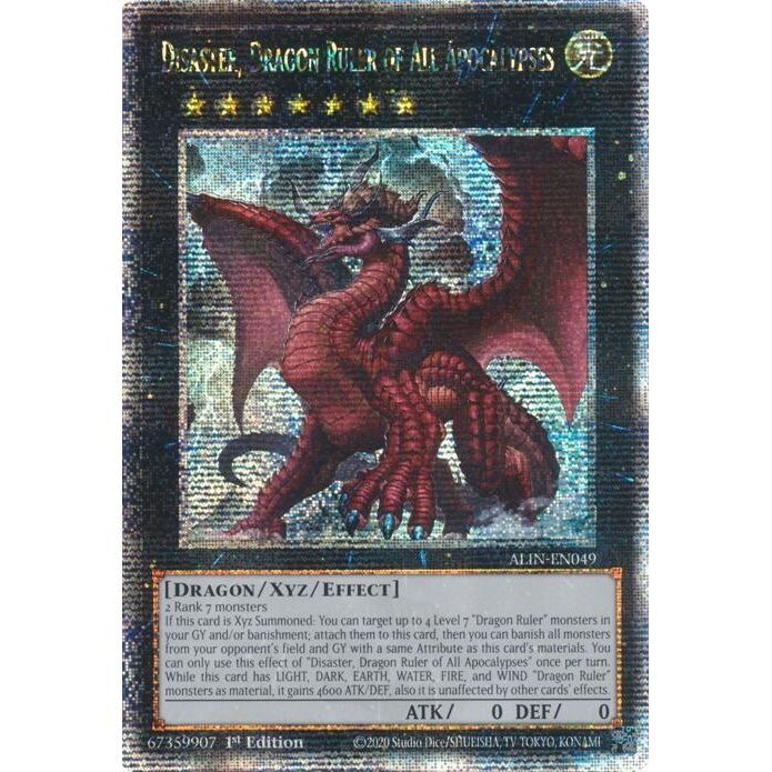 Image for Disaster, Dragon Ruler of All Apocalypses (Quarter Century Secret Rare) (ALIN-EN049) (ALIN) - YuGiOh