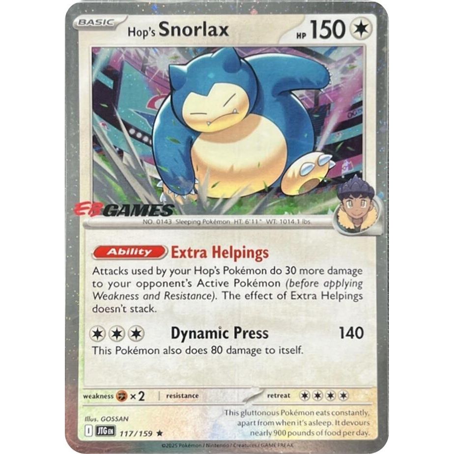 Image for Hop's Snorlax - 117/159 (EB Games) (Cosmos Holo) (117/159) (MCAP) - Pokemon