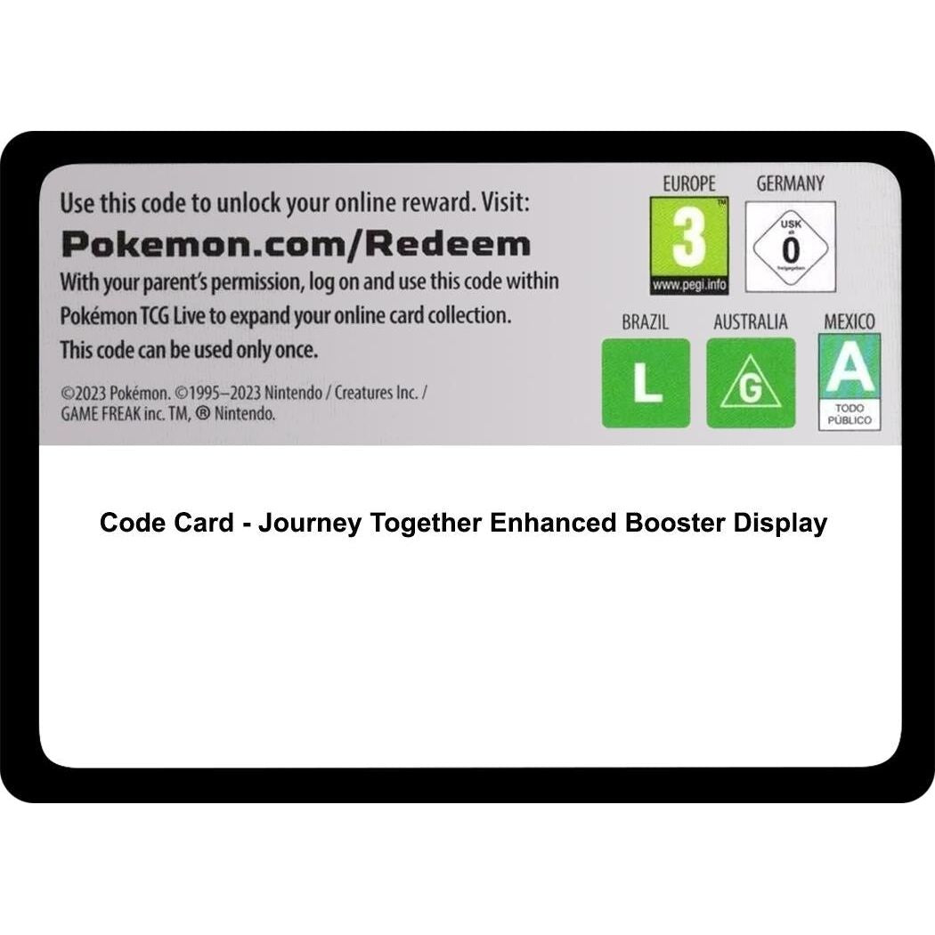 Image for Code Card - Journey Together Enhanced Booster Display (JTG) - Pokemon
