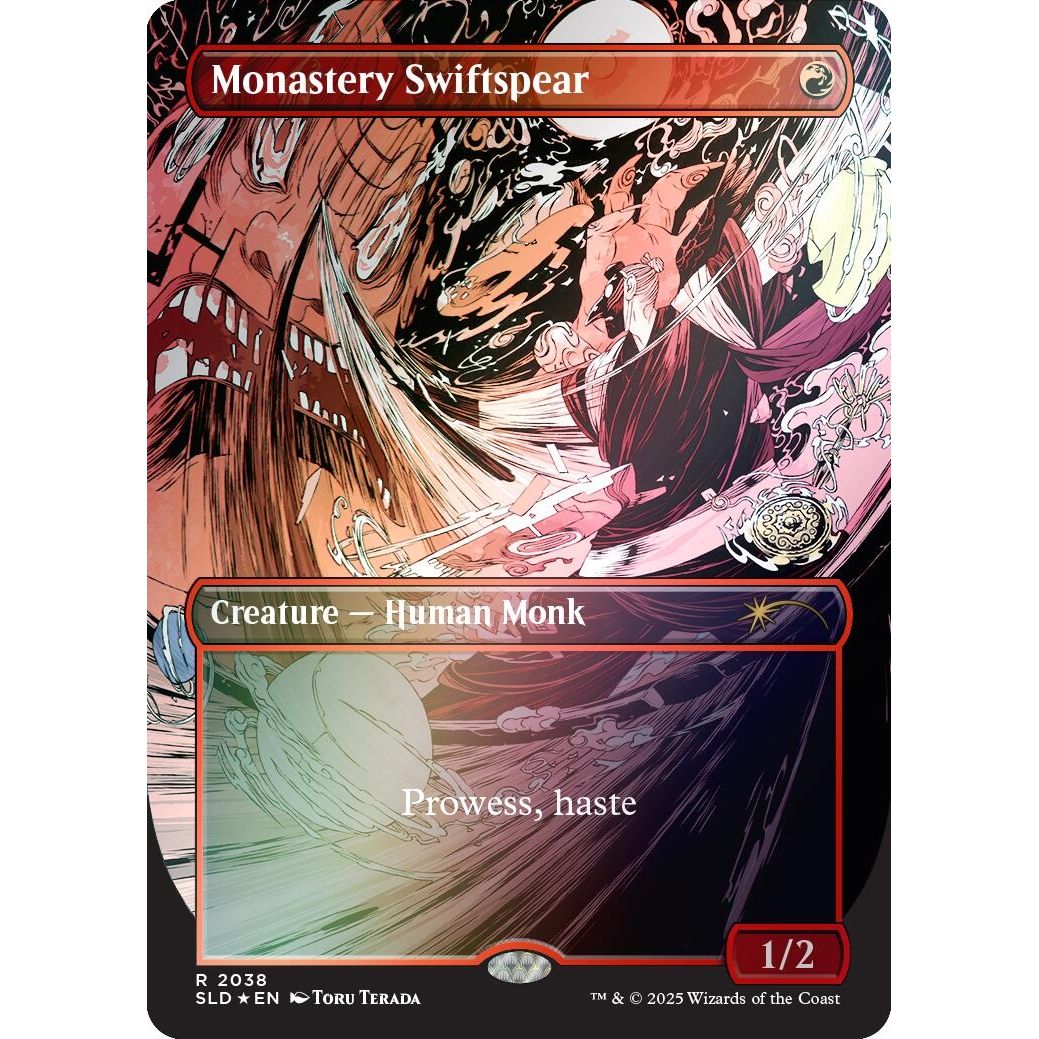Image for Monastery Swiftspear (2038) (Rainbow Foil) (2038) (SLD) - Magic: The Gathering