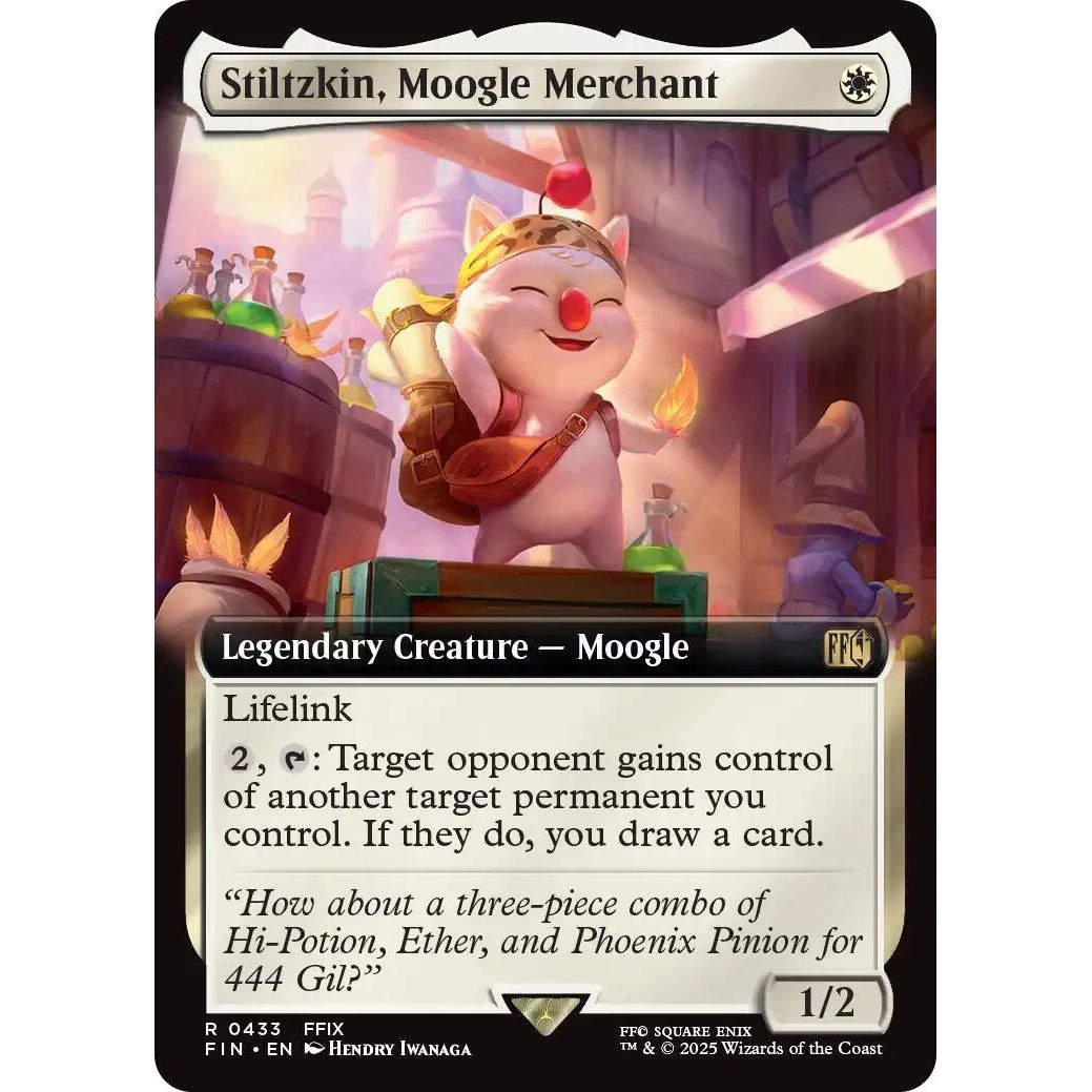 Image for Stiltzkin, Moogle Merchant (Extended Art) (433) (FIN) - Magic: The Gathering