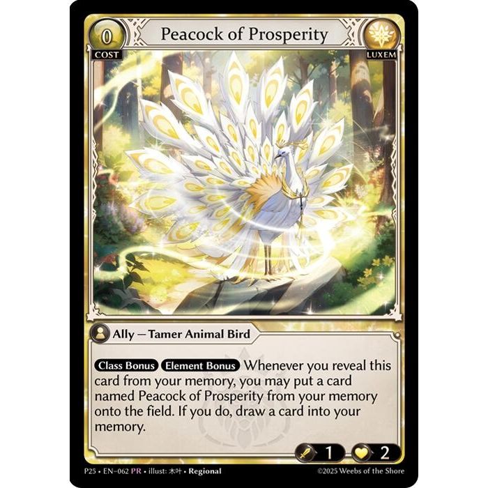 Image for Peacock of Prosperity (062) (P) - Grand Archive TCG