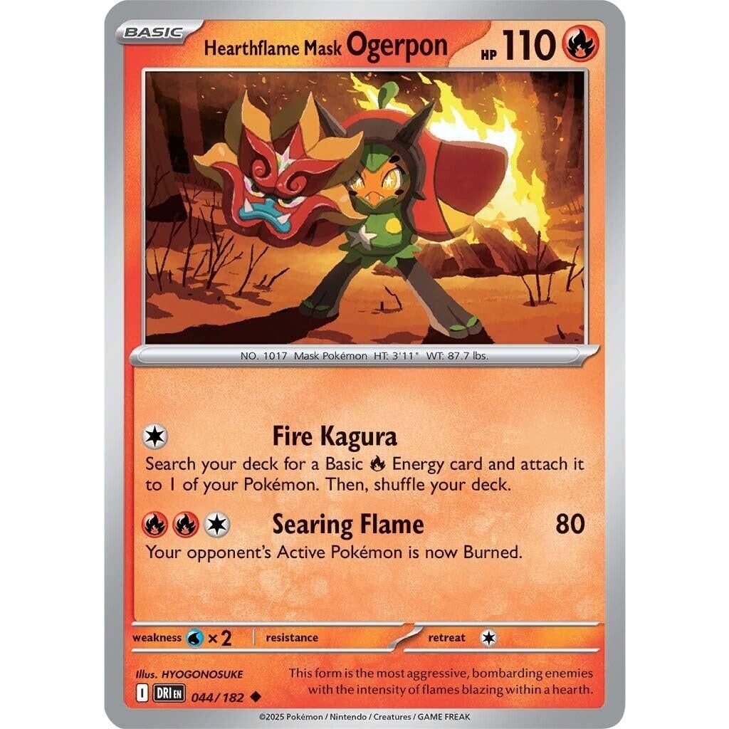 Image for Hearthflame Mask Ogerpon (044/182) (DRI) - Pokemon