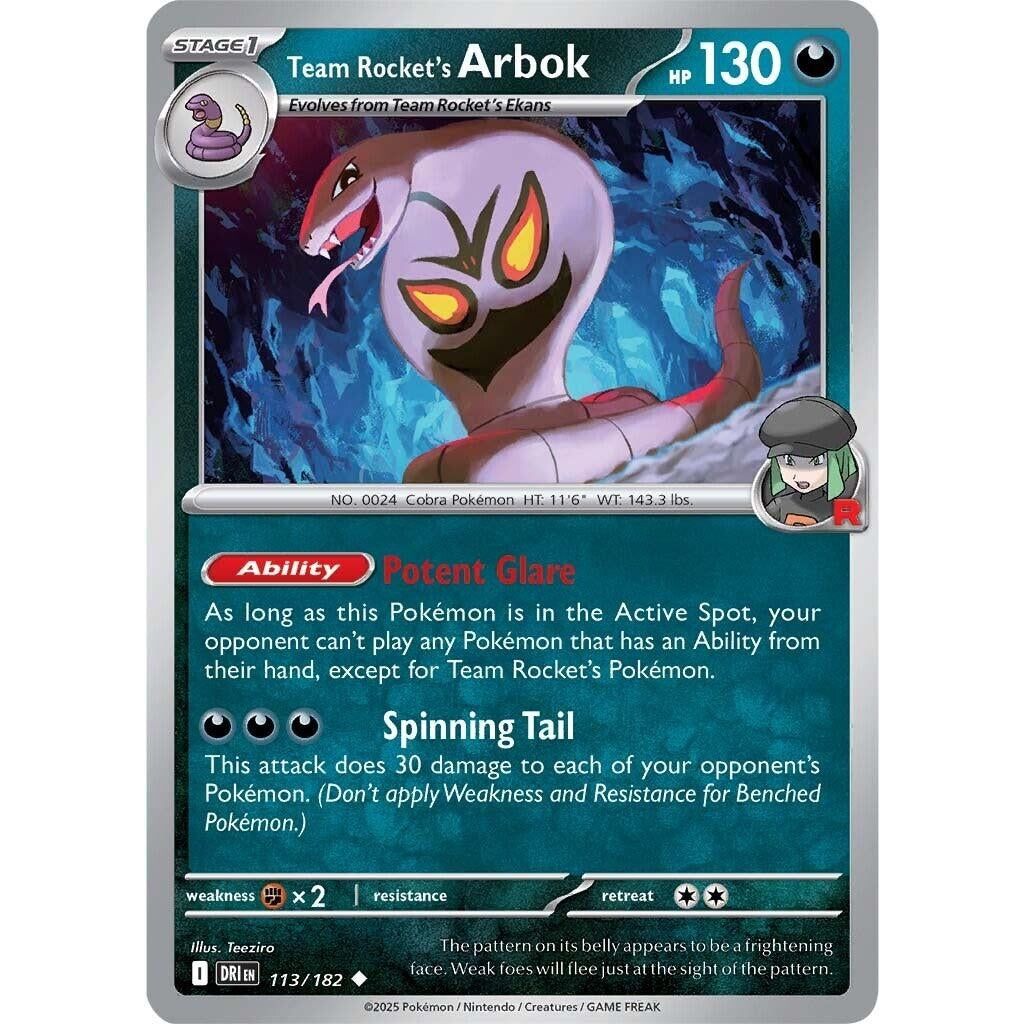 Image for Team Rocket's Arbok (113/182) (DRI) - Pokemon