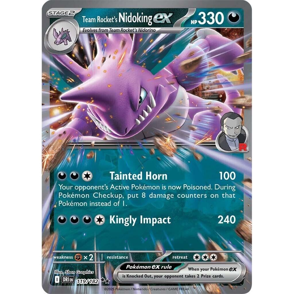 Image for Team Rocket's Nidoking ex (119/182) (DRI) - Pokemon