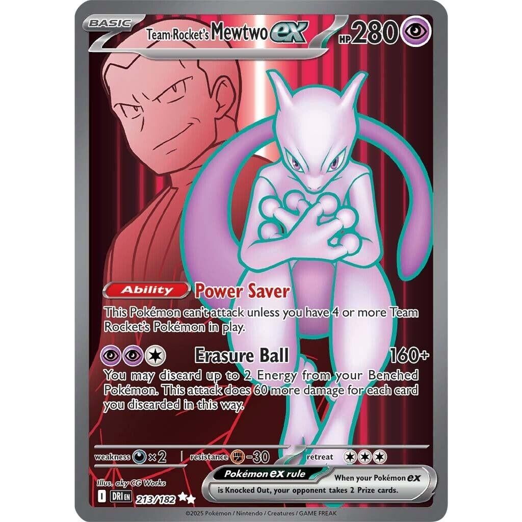 Image for Team Rocket's Mewtwo ex (213/182) (DRI) - Pokemon