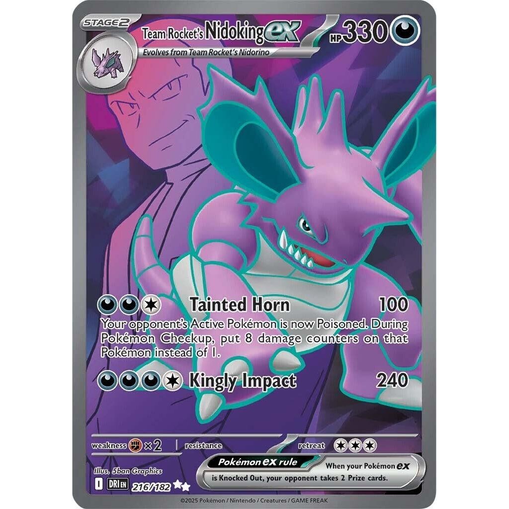 Image for Team Rocket's Nidoking ex (216/182) (DRI) - Pokemon