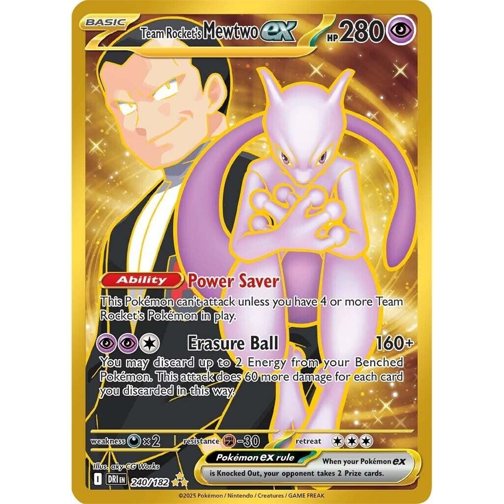 Image for Team Rocket's Mewtwo ex (240/182) (DRI) - Pokemon
