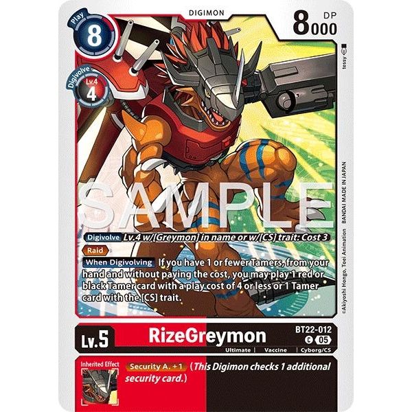 Image for RizeGreymon (BT22-012 C) (BT22) - Digimon Card Game
