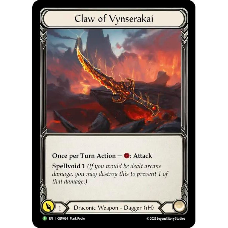 Image for Claw of Vynserakai (GEM034) (GEM) - Flesh and Blood TCG