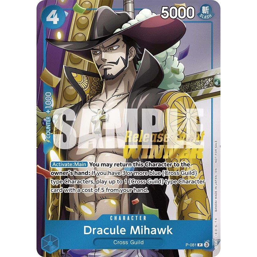 Image for Dracule Mihawk (OP11 Release Event Winner) (P-081) (OP-PR) - One Piece Card Game