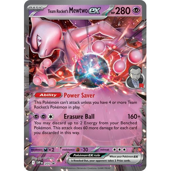 Image for Team Rocket's Mewtwo ex (205) (SVP) - Pokemon