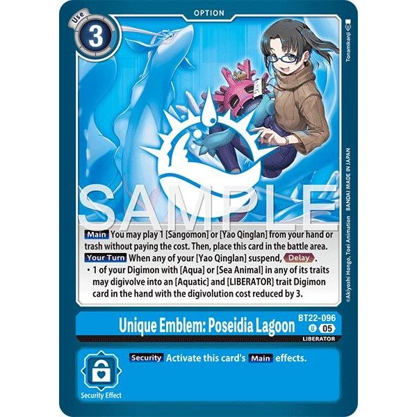 Image for Unique Emblem: Poseidia Lagoon (BT22-096 U) (BT22) - Digimon Card Game