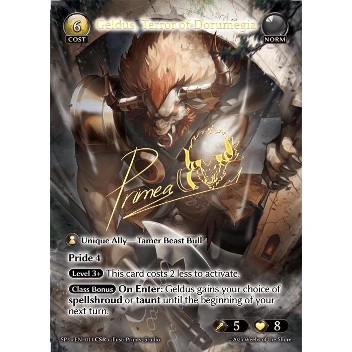 Image for Geldus, Terror of Dorumegia (CSR) (011) (SP3) - Grand Archive TCG