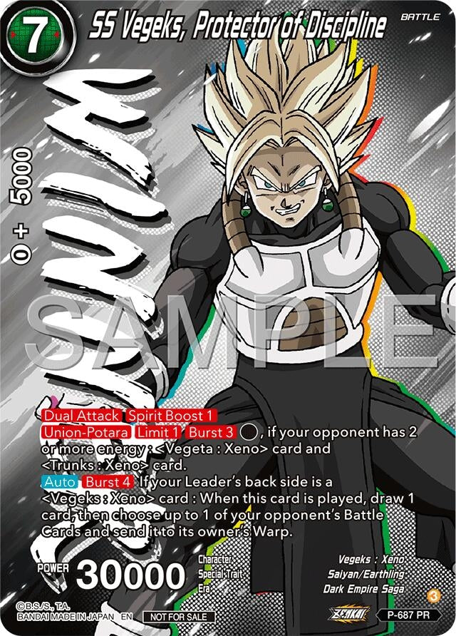 Image for SS Vegeks, Protector of Discipline (Tournament Pack Vol.12) (Winner) (P-687) (TPR) - Dragon Ball Super: Masters