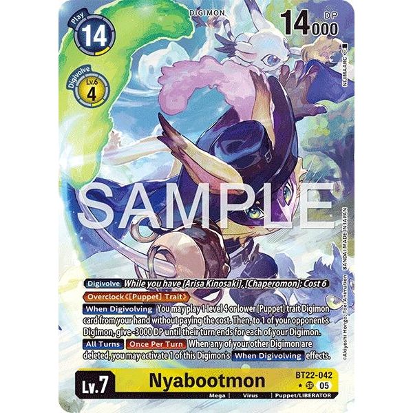 Image for Nyabootmon (Alternate Art) (BT22-042 SR) (BT22) - Digimon Card Game