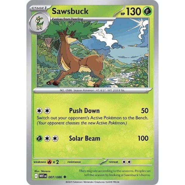 Image for Sawsbuck (007/086) (WHT) - Pokemon