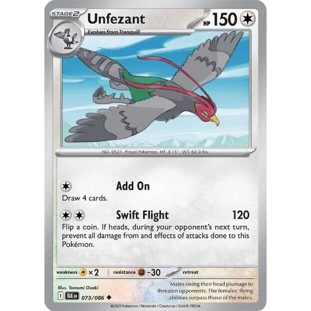 Image for Unfezant (073/086) (BLK) - Pokemon
