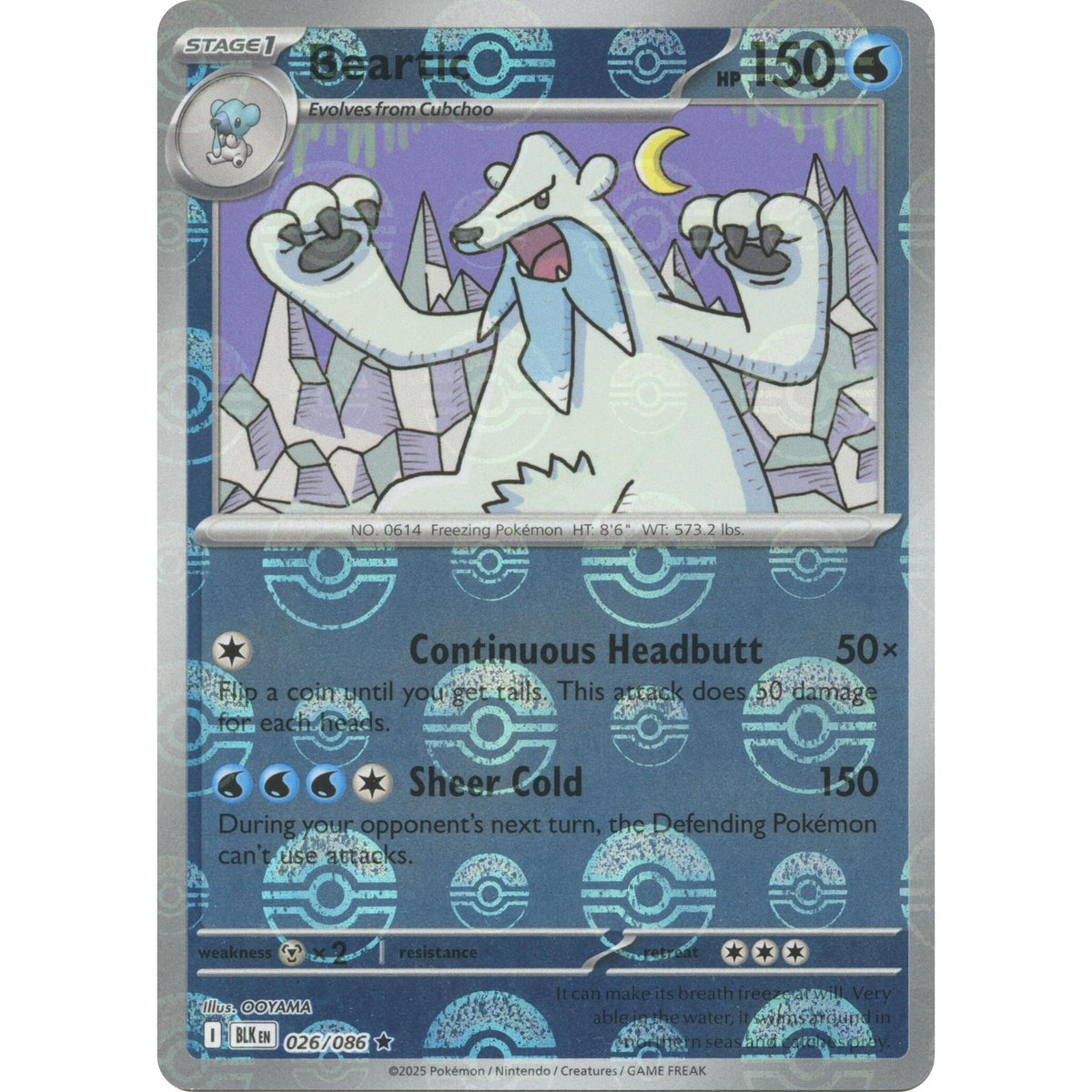 Image for Beartic (Poke Ball Pattern) (026/086) (BLK) - Pokemon