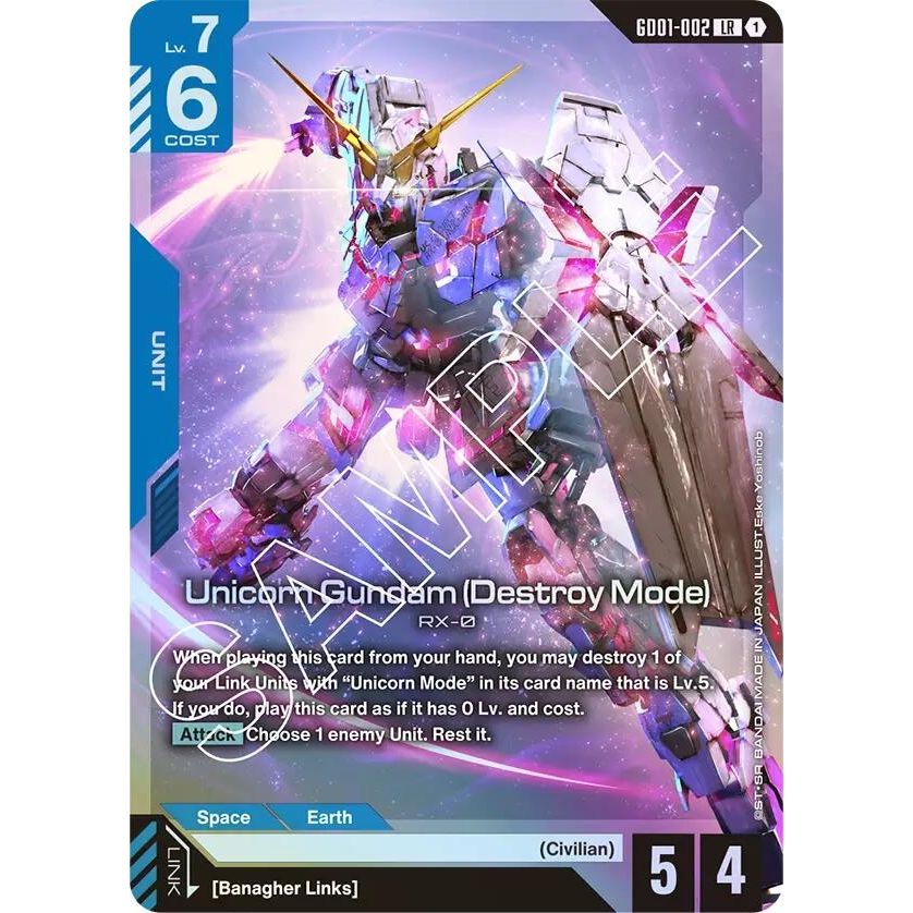Image for Unicorn Gundam (Destroy Mode) (GD01-002) (GD01) - Gundam Card Game