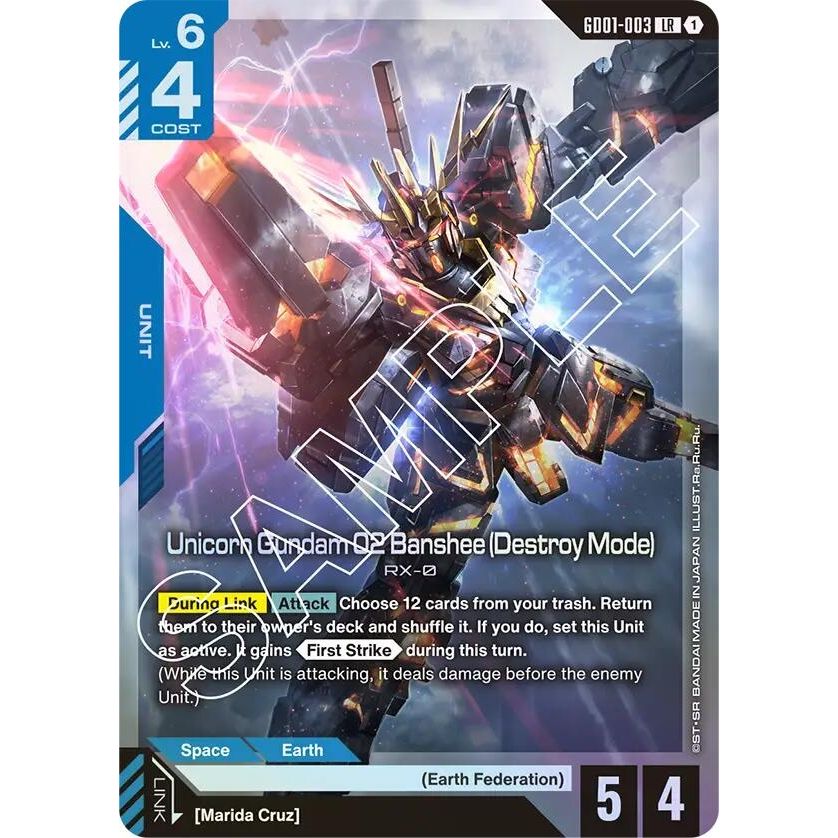 Image for Unicorn Gundam 02 Banshee (Destroy Mode) (GD01-003) (GD01) - Gundam Card Game