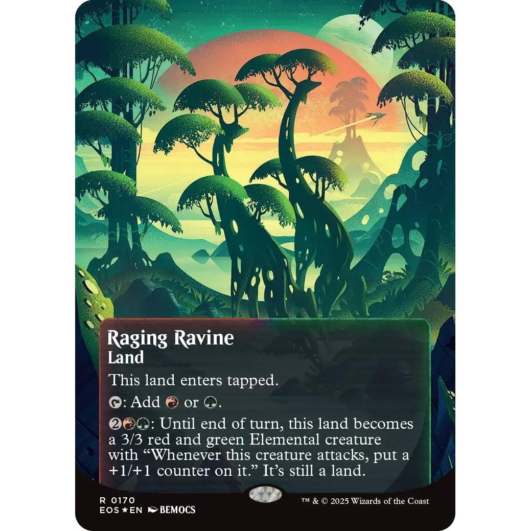 Image for Raging Ravine (0170) (Borderless) (Galaxy Foil) (170) (EOS) - Magic: The Gathering