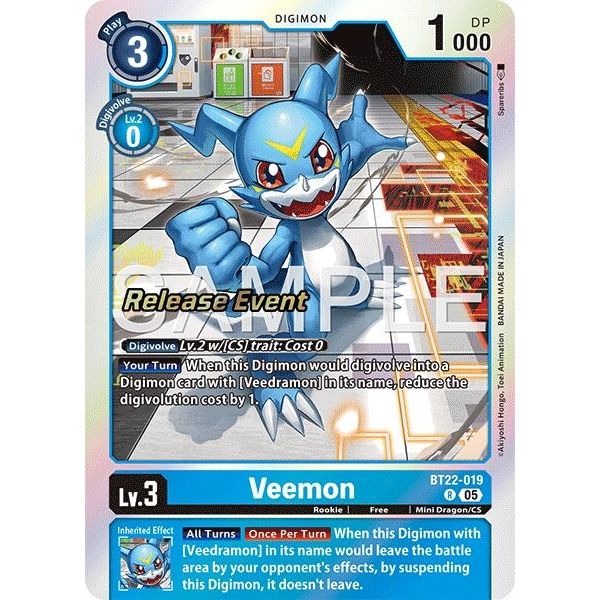 Image for Veemon (BT22-019 R) (BT22_RE) - Digimon Card Game