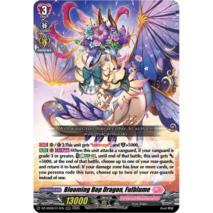 Image for Blooming Bop Dragon, Fulblume (RRR) (DZ-SS08/014EN) (DZ-SS08) - Cardfight Vanguard