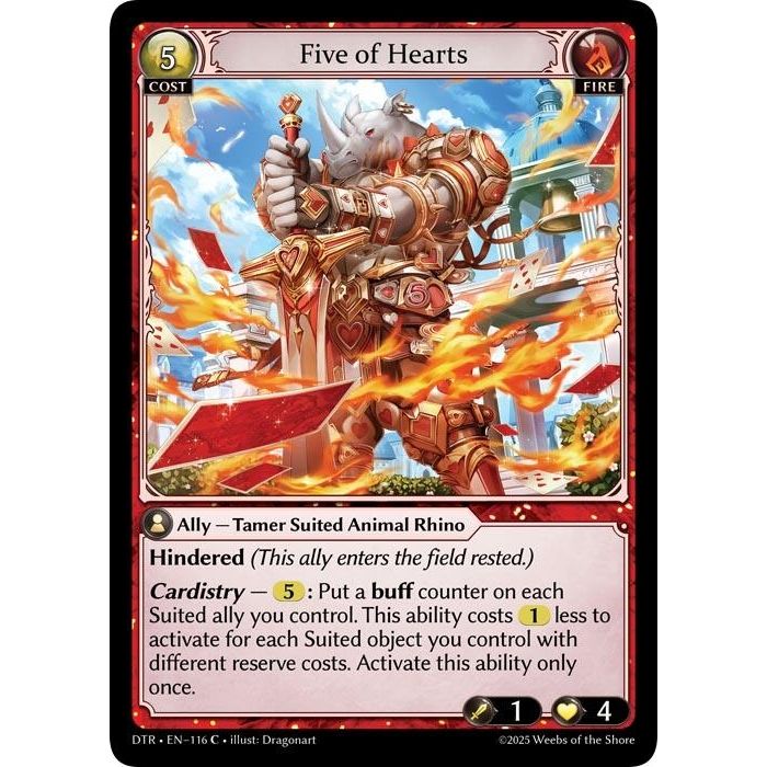 Image for Five of Hearts (116) (DTR1E) - Grand Archive TCG