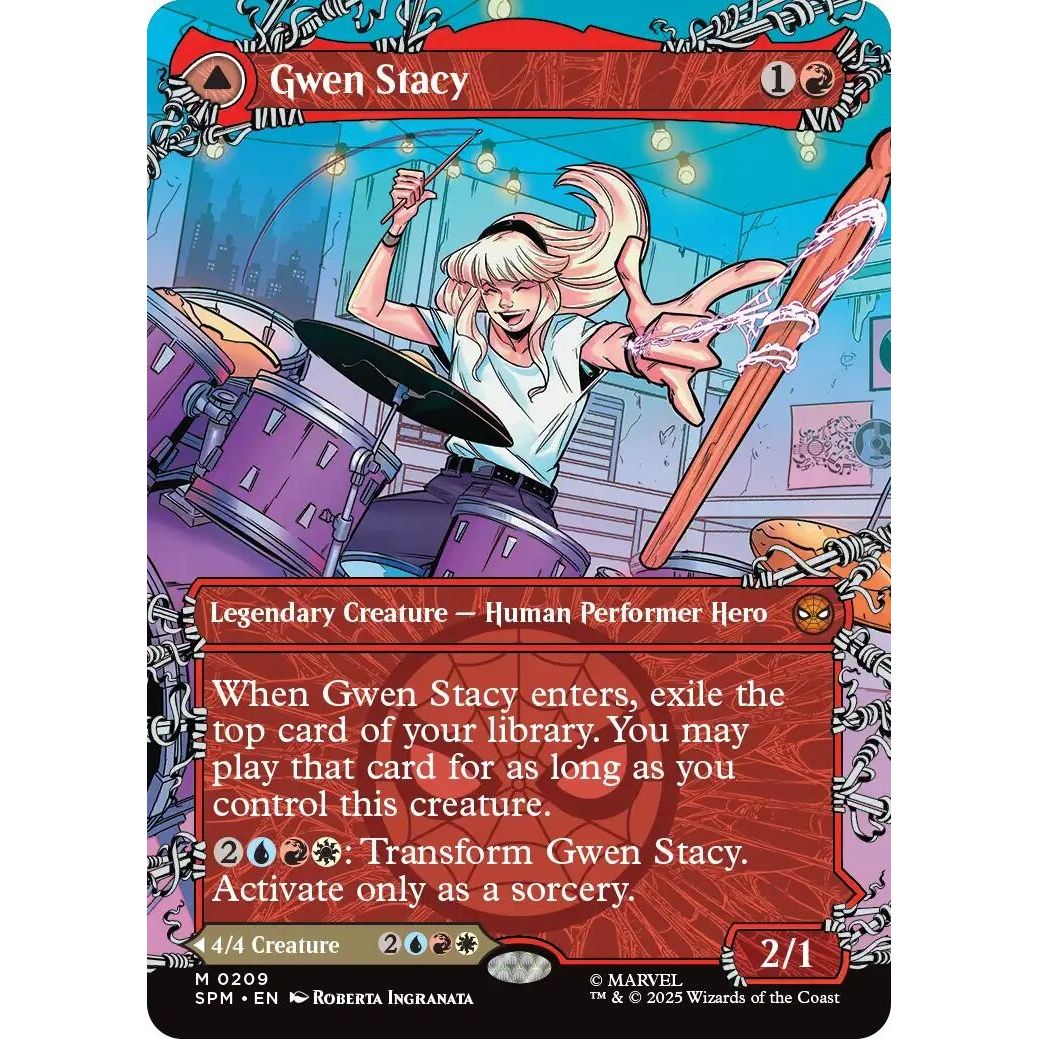Image for Gwen Stacy (0209) (Borderless) (209) (SPM) - Magic: The Gathering