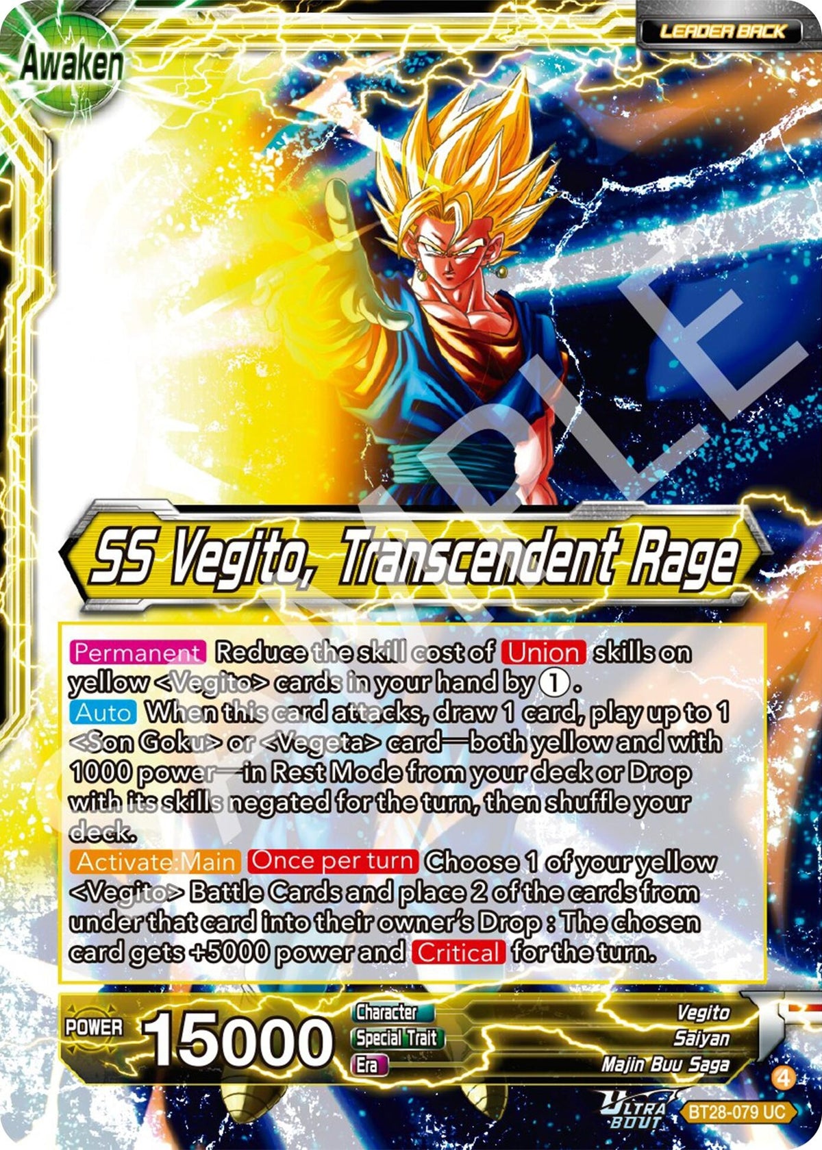 Image for Vegito // SS Vegito, Transcendent Rage (BT28-079) (BT28) - Dragon Ball Super: Masters